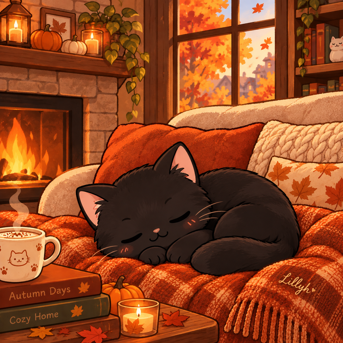🍂🐈‍⬛ Whiskers & Warm Autumn Wishes 🍁